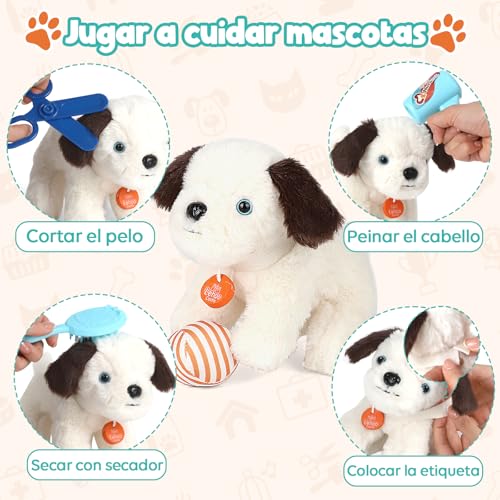 Lehoo Castle Maletin Medicos Juguete, Veterinario Juguete con Cochecit de Juguete, Kit Medico Infantil con Perro de Peluche, Doctora Juguetes, Juguetes Niña 3 Años - Imagen 5