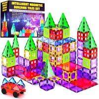 Desire Deluxe kit Bloques de Construcción Magnéticos 3D para Niños y Niñas de 3 4 5 6 y 7 Años - Juguete Educativo con Figuras Geométricas para Desarrollar la Creatividad de sus Pequeños - 57 piezas