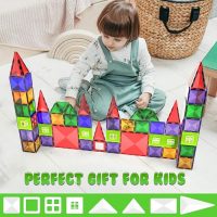 Desire Deluxe kit Bloques de Construcción Magnéticos 3D para Niños y Niñas de 3 4 5 6 y 7 Años - Juguete Educativo con Figuras Geométricas para Desarrollar la Creatividad de sus Pequeños - 57 piezas - Imagen 4
