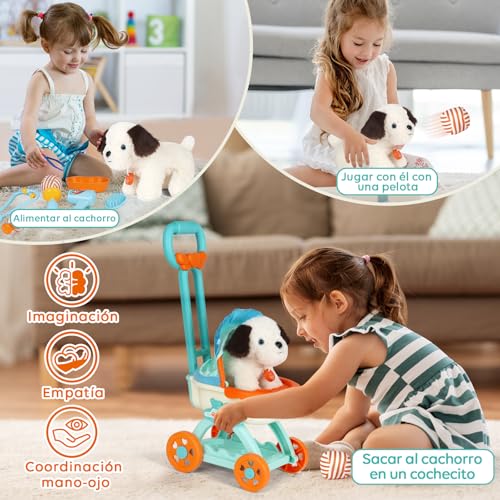 Lehoo Castle Maletin Medicos Juguete, Veterinario Juguete con Cochecit de Juguete, Kit Medico Infantil con Perro de Peluche, Doctora Juguetes, Juguetes Niña 3 Años - Imagen 4