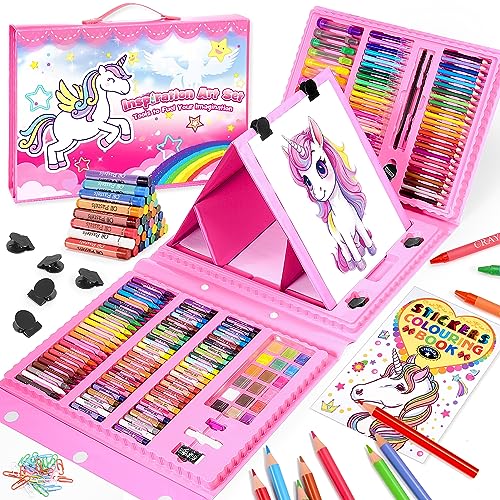HappyGoLucky Maletin Pinturas para Colegio, Detalles Regalo Cumpleaños, Juguetes para Niños 3-10 años, Lapices Colores para Pintar.