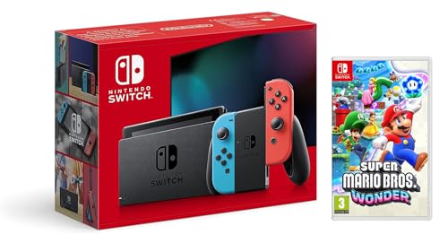 Consola Nintendo Switch - Color Azul Neón/Rojo Neón + Super Mario Bros. Wonder