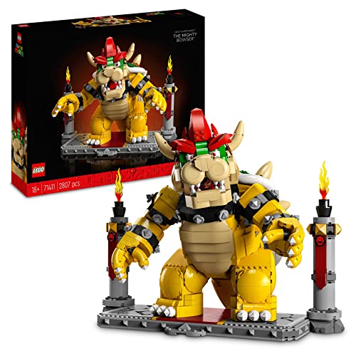 LEGO Super Mario El Poderoso Bowser, Maqueta 3D para Construir, Figura Articulada, Casa Decoración, Coleccionable Mario Bros, Idea de Regalo para Adultos 71411