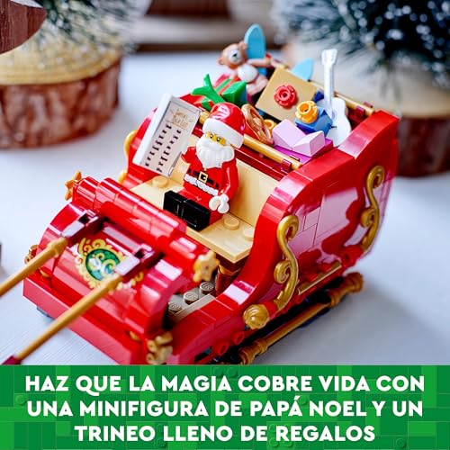 LEGO Trineo de Papá Noel Decorativo de Navidad para Dormitorio o Salón, Juguete de Construcción con Minifigura y Figuras de Renos, Regalo Navideño para Niños y Niñas de 9 Años o Más 40499 - Imagen 5