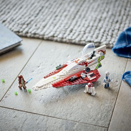 Lego Star Wars Caza Estelar Jedi de OBI-WAN Kenobi, Nave de Juguete de Construcción, Regalo para Niños y Niñas de 7 Años o Más, Droide R4-P17, Taun We y Espadas Láser 75333 - Imagen 8