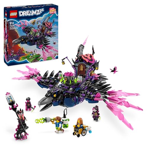 LEGO DREAMZzz Cuervo de Medianoche de la Bruja Jamás con Animales y Casa de Juguete Convertible a Figura de Araña y Pájaro, Regalo para Niños y Niñas de 9 Años o Más, Juego Creativo de Fantasía 71478