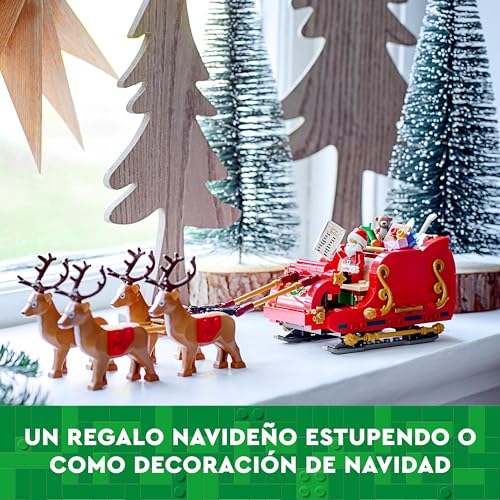 LEGO Trineo de Papá Noel Decorativo de Navidad para Dormitorio o Salón, Juguete de Construcción con Minifigura y Figuras de Renos, Regalo Navideño para Niños y Niñas de 9 Años o Más 40499 - Imagen 7