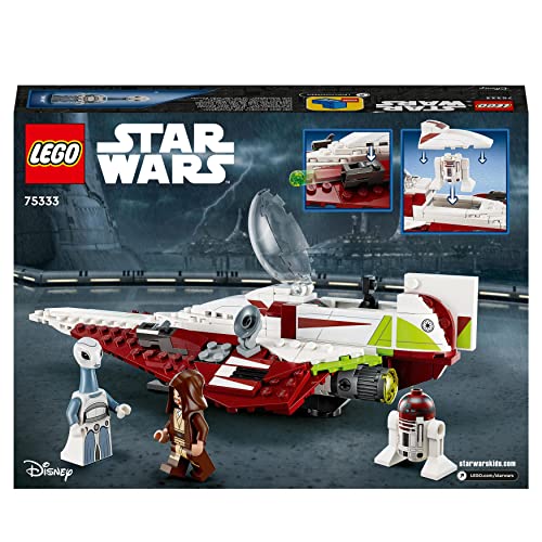 Lego Star Wars Caza Estelar Jedi de OBI-WAN Kenobi, Nave de Juguete de Construcción, Regalo para Niños y Niñas de 7 Años o Más, Droide R4-P17, Taun We y Espadas Láser 75333 - Imagen 10